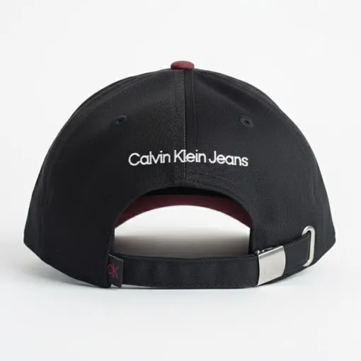 Calvin Klein Jeans Monogram Embroidered Cap –Black & Maroon